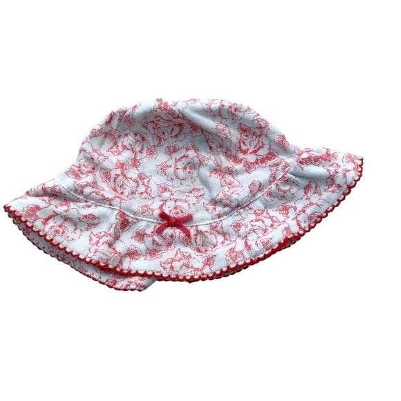 Baby Hat White Pink Floral - Picture 1 of 6